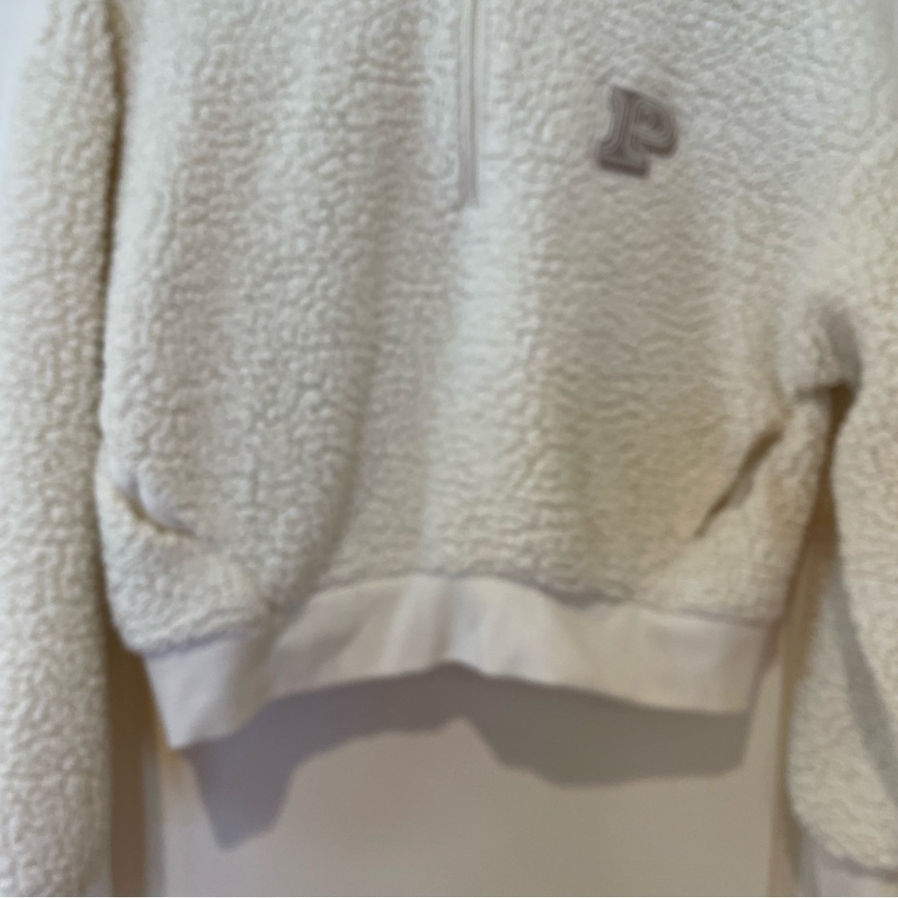 Cream Sherpa Quarter-Zip Pullover Pink Brand - Picture 5 of 13